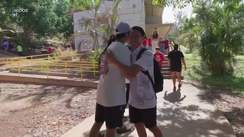 Lahainaluna High School welcomed about 700 students back to campus for the first time since the...